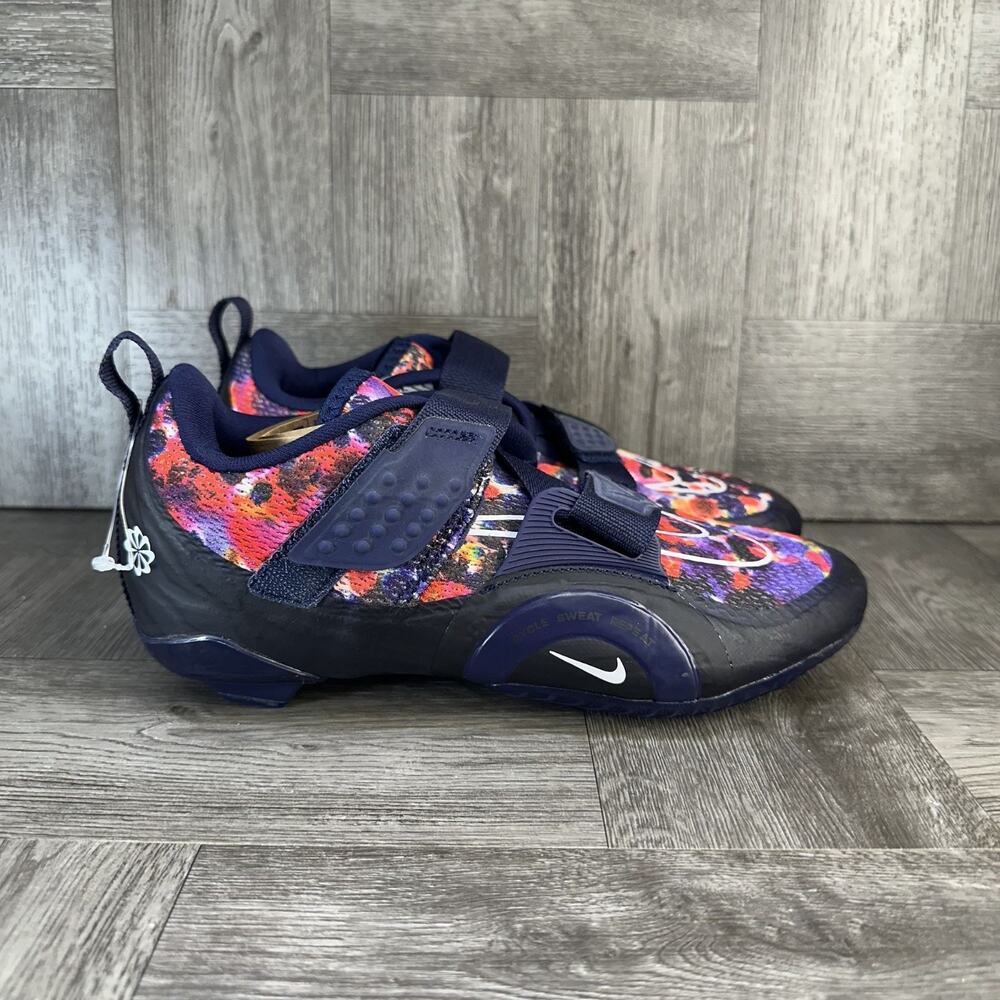 Nike SuperRep Cycle Women 7 Navy Multi Indoor Spin Floral NEW DH3395-400